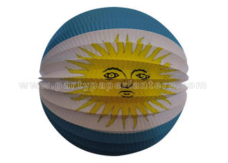 China Flag Patterned Custom Printed Paper Lanterns Accordion , Hanging Paper Lanterns supplier