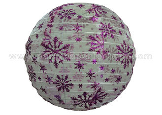 China Snowflake Printing Round Nylon Hanging Lantern for Party , Home Decoration Colorful supplier