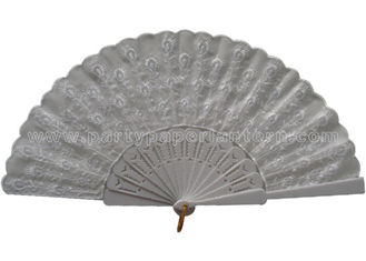 China Beautiful and Elegant White Lace Hand Fans For Gift , Party Favor , Banquet supplier