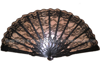 China Elegant Black Lace Hand Fans supplier