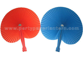 China Round Paper Folding Fans , Beautiful Hand Held Accordion Paper Fans Party Favor supplier