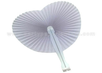 China Heart shaped Single Color Accordion Paper Hand Fans For Weddings custom printed supplier