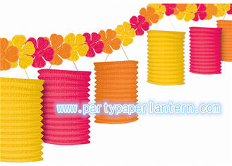 China Painted Design Hanging Paper Candle Lanterns For Courtyard / Outdoor Decoration Loveliness supplier
