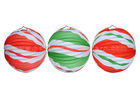China Party Decoration Accordion Paper Lanterns / Peppermint Candy Balloon Paper Lantern factory