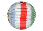China Customized 6 / 8 / 10 Inch Red White And Blue Paper Lanterns With Striated Design Printed factory