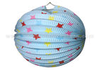 China Star Design hanging paper lanterns with lights , white round paper lanterns factory