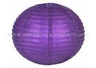 Pretty Single Color Purple / Silver Round  Glitter Paper Lanterns Personalized For Festival