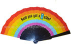 China Popular Printed fabric folding fans , personalized hand held wedding fans factory