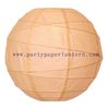 China Cantaloupe - orange Round 8 Inch Ribbed Paper Wedding Ceremony Lanterns factory