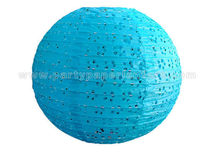 Colorful Eyelet Home decorating paper lanterns for birthday party , celebration