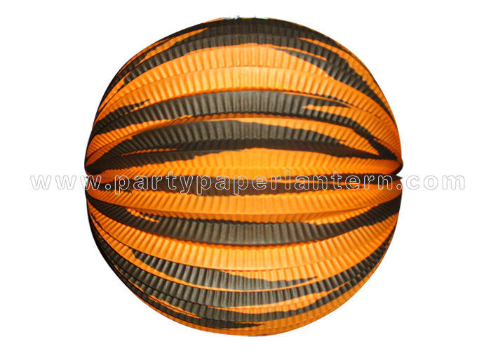 Customized Patterned Printing Accordion Paper Lanterns Round For Home Decoration