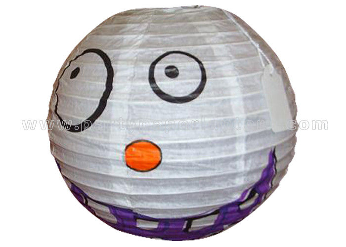Patterned Printed Round  Paper Lanterns ,  Amusing Paper Lanterns For Party