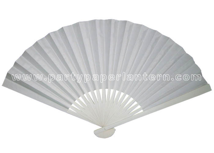 White Paper Hand Fans / Bamboo Fans Wedding Favors WITH Rice Paper