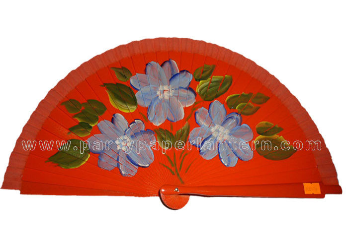 Hand drawn Patterns Wooden Hand Fans For Gift , Souvenirs , holiday parties