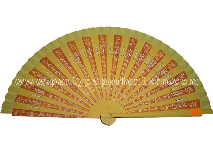 Elegant Wooden Hand Fans with TC Fabric and Wooden Ribs Material