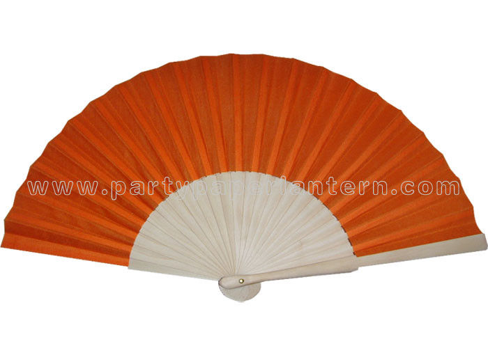 Gray / Red / Blue Single Color Wooden Hand Fans For weddings , holiday parties