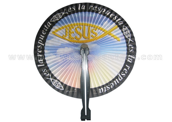 Custom Pattern Printed Paper Folding Fans Accordion with PP Handle 3.5” 5.5” 6.5” Length