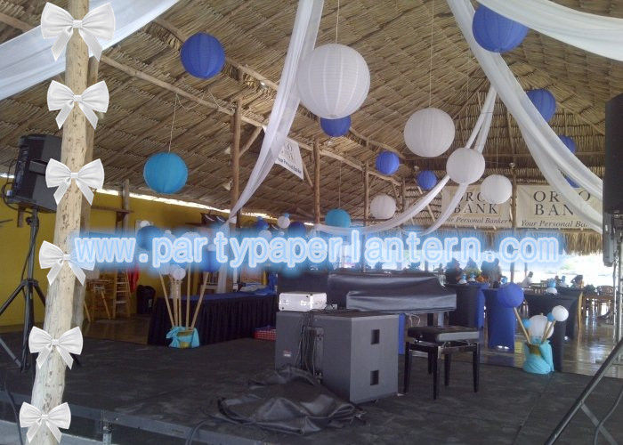 Handmade Circle Party Paper Lantern For Outdoor Decoration Dreamlike , OEM Service