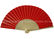 Red Color Printed Hand Held Paper Fans With Bamboo Handle For for Parties and Weddings supplier