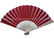 Red Color Printed Hand Held Paper Fans With Bamboo Handle For for Parties and Weddings supplier