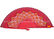 Hollowed-out Ribs Of Green Red wooden Hand Held Fan , Personalized Wedding Favor Fan supplier