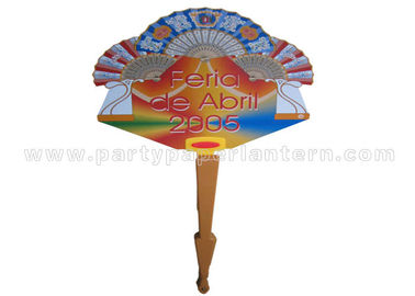 China Custom  Printed Paper / PP Hand Fans For Souvenir , Premium , Promotional distributor